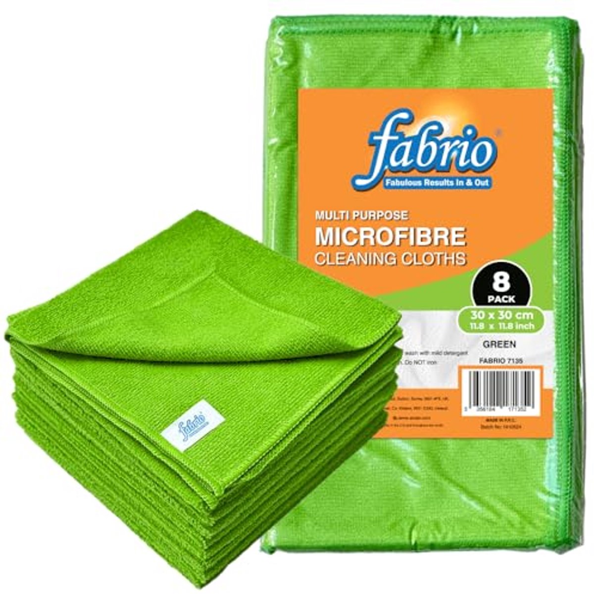 Microvezel Reinigingsdoek Groen 30cm x 30cm - Verpakking van 8 Stuks