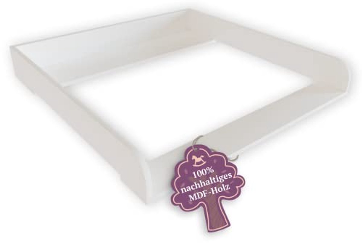 Image of Aankleedopzetstuk voor commode - 80 x 80 x 10 cm - Hoogwaardige MDF in wit met wandbevestiging