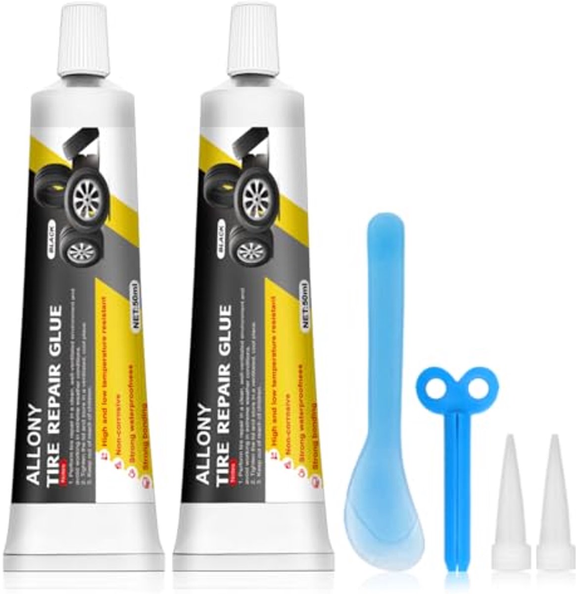 Bandenreparatielijm Set - 100ml - Met Mondstuk en Schraper - Voor Fiets, Motor en Auto
