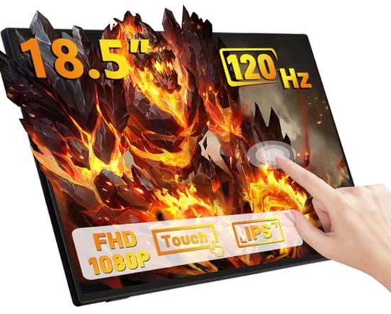 UPERFECT Portable Monitor 18.5 Inch 120Hz 1080P FHD Matte Display, USB C Mini HDMI, With VESA Hole/Smart Cover, External Screen For Laptop/PS/Phone/PC