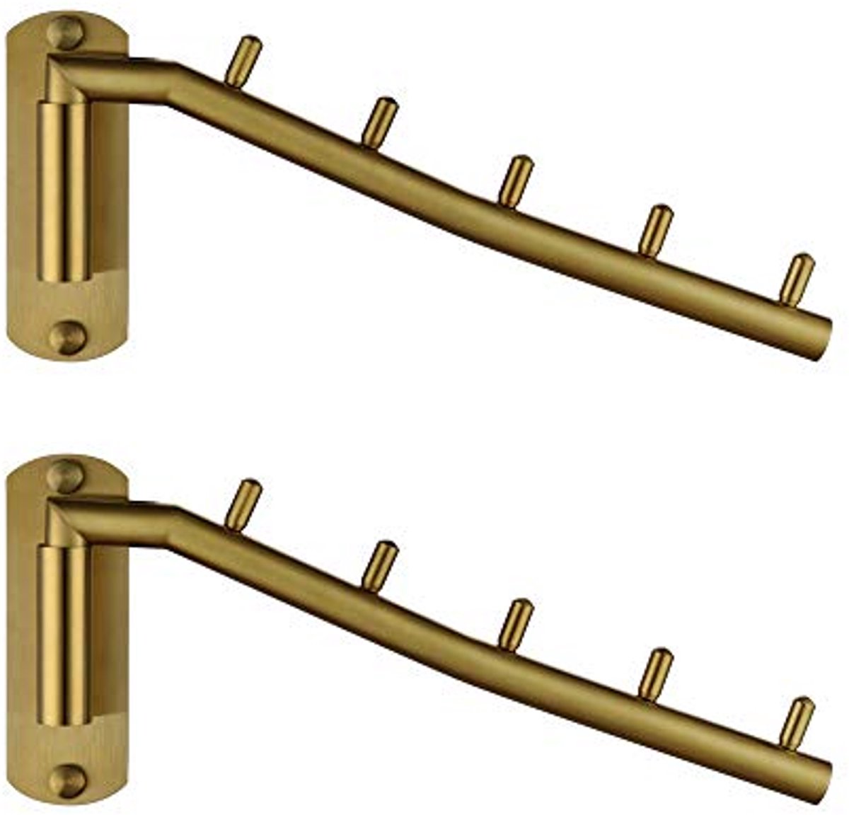 Stainless Steel Foldable Clothes Hanger Rack - Wall Mounted, Set of 2