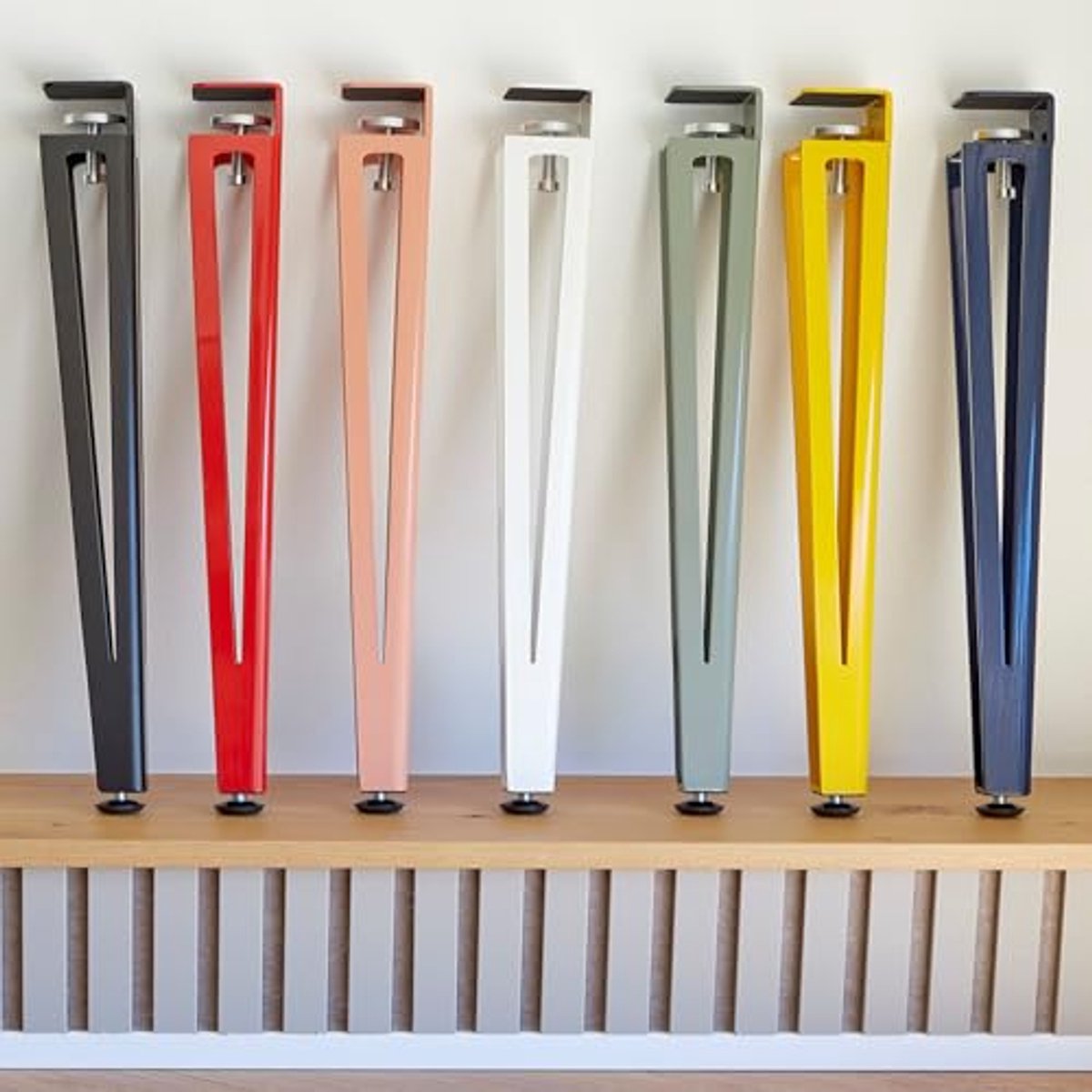 Set van 4 F-vormige tafelpoten 464 mm - verstelbaar en zonder boren - ideale oplossing voor salontafel en meer