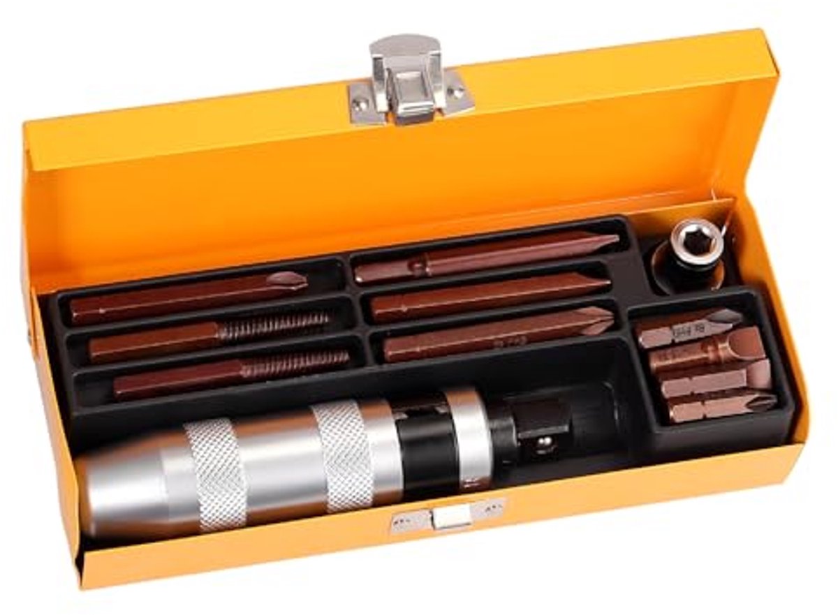 12-delige 1/2" Slagmoersleutel Set met Heavy Duty Bits en Hand Impact Driver