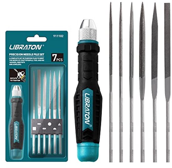 Ensemble de limes à aiguilles interchangeables pour travail de précision - Ensemble de limes métalliques à 6 pièces