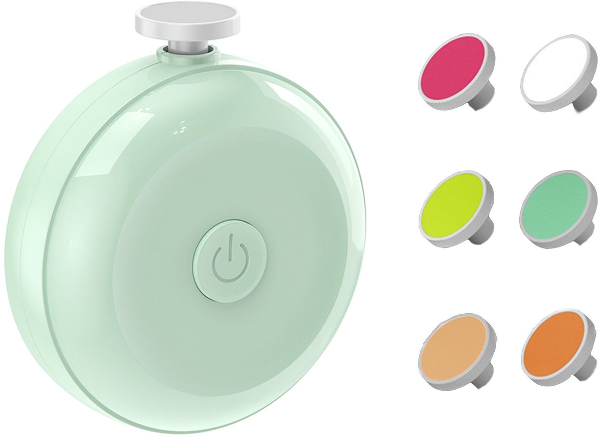 VIELLAN Baby Nagelvijl Elektrisch - 6-in-1 Stille Trimmer voor Pasgeborenen & Kind - Veilige Nagelverzorging Set met 6 Opzetstukjes