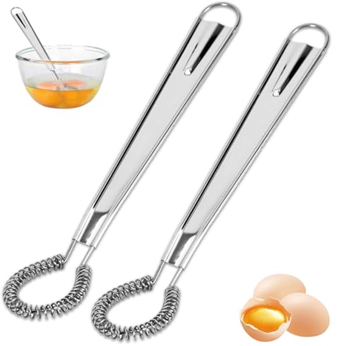 Roestvrijstalen Keukengarde Set van 2 - Mini Garde en Spiraalgarde voor Koken