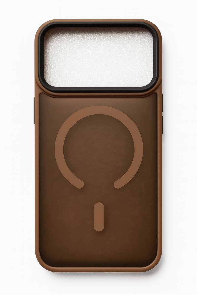 iPhone 17 Pro Max Hoesje met MagSafe – TPU Backcover – Schokbestendig & Gripvast – Bruin