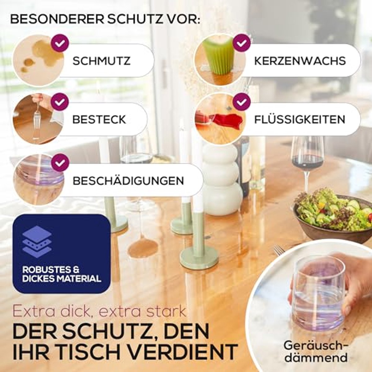 Transparant tafelkleed 2 mm - Voor tafelbescherming en op maat gemaakt