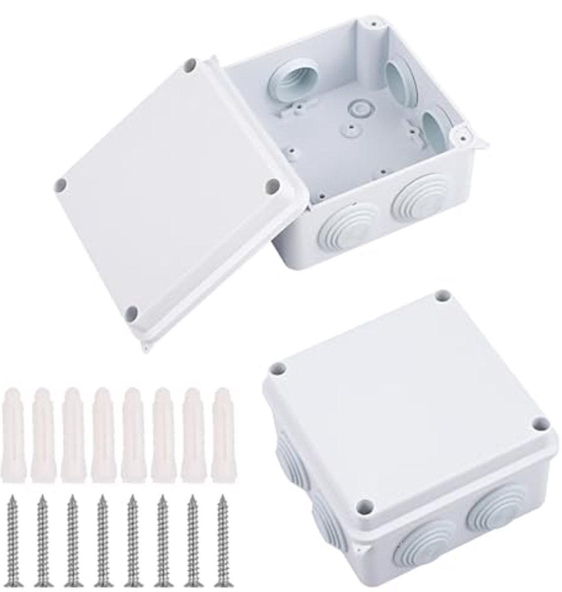 Waterdichte Aansluitdoos IP65 - 2 Stuks - Verdeeldoos voor Buiten - Kunststof Elektrische Box