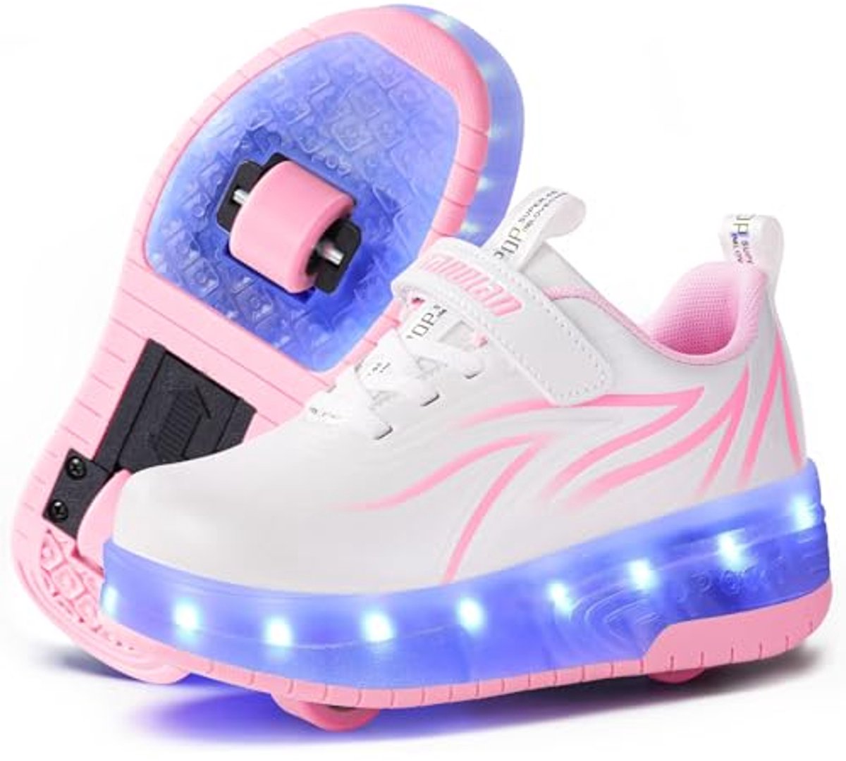 LED Skates voor Meisjes - Dubbele Wielen, Opladen via USB, 7 Kleuren, Rollerschoenen