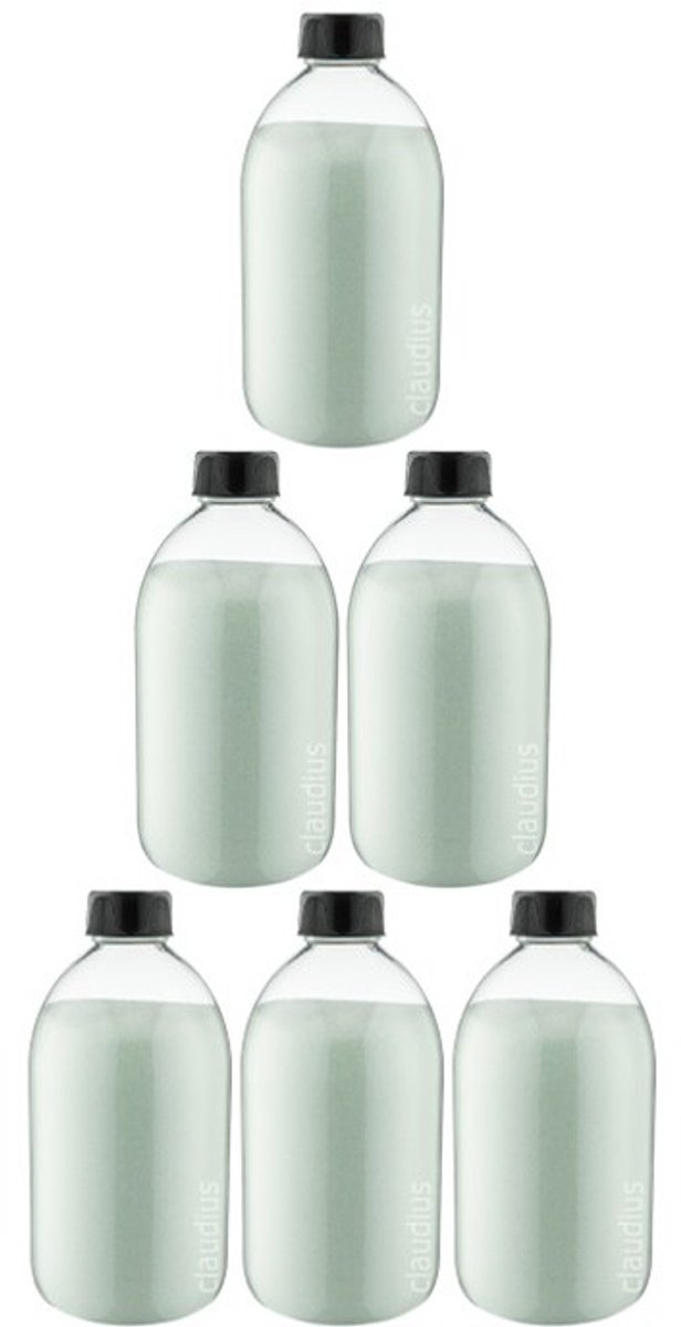 Scrubzout Eucalyptus 650 gram - Fles met zwarte dop - set van 6 stuks - Hydraterende Lichaamsscrub