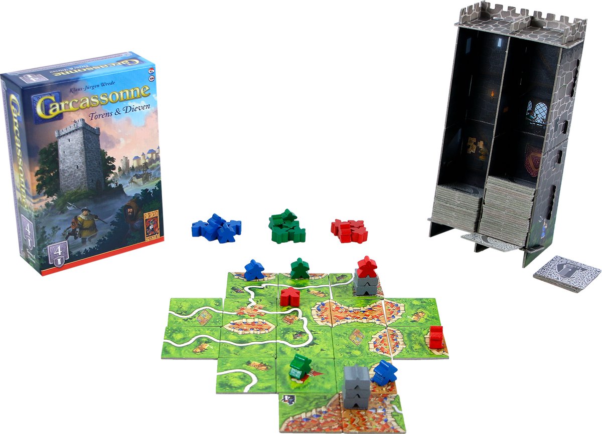 999 Games - Carcassonne: Torens & Dieven - Uitbreiding 4 - Nieuwe Versie - NL - EN — afbeelding 4