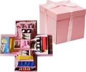 Provento - 5-laagse Creatieve Explosiebox Verrassingsdoos voor Valentijnsdag, Verjaardag, Trouwdag (roze)