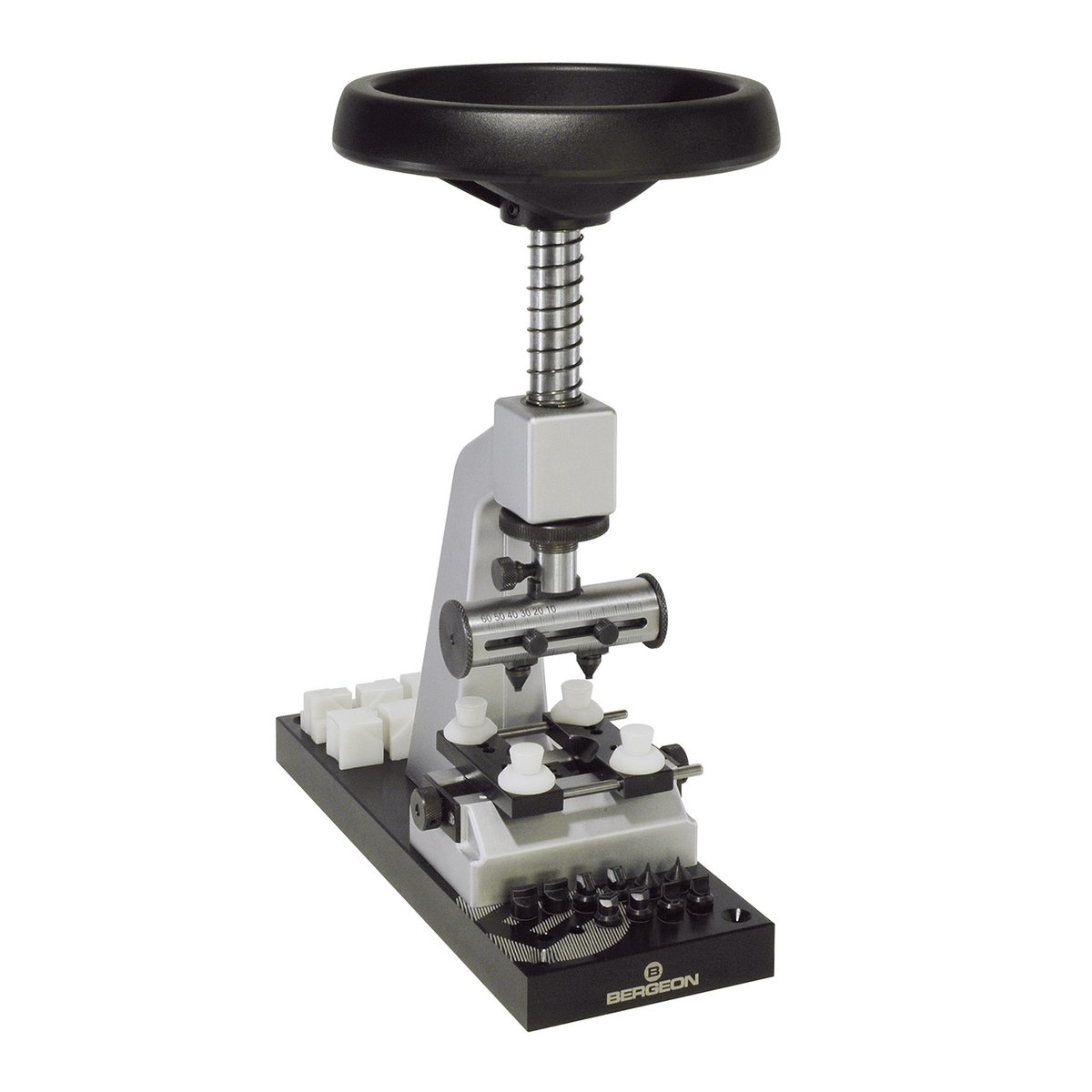 Bergeon Pressstock 5700-Z met handwiel, voor het openen en sluiten van waterdichte horlogekasten