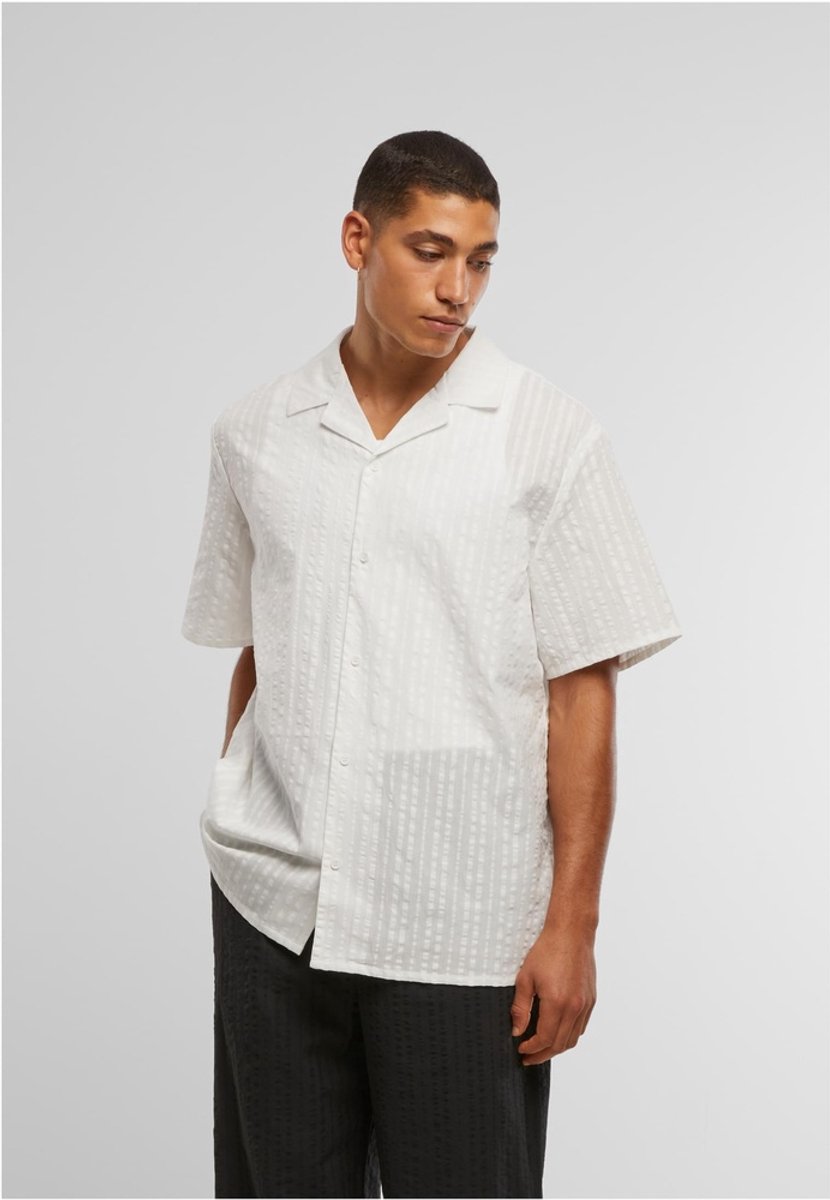 Urban Classics Seersucker Resort Overhemd XL Wit