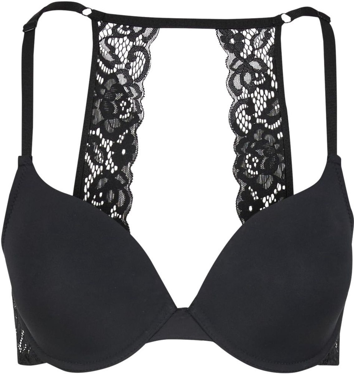 Urban Classics Padded with Lace at Back BH - 85D - Zwart