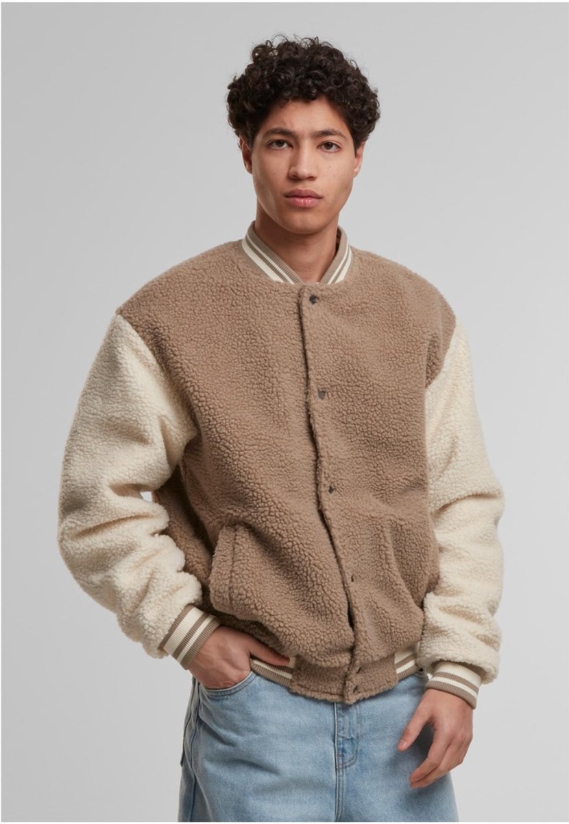 Urban Classics Teddy College jacket M Paars
