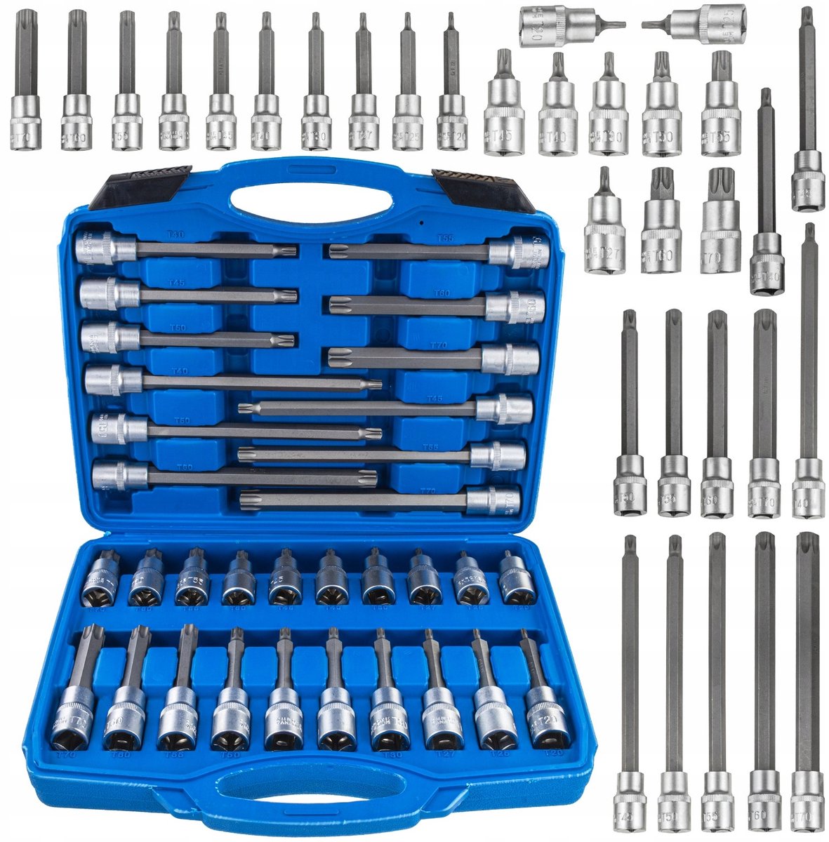 Torx Dopsleutelset 1/2" T20-T70 - Kort & Lang