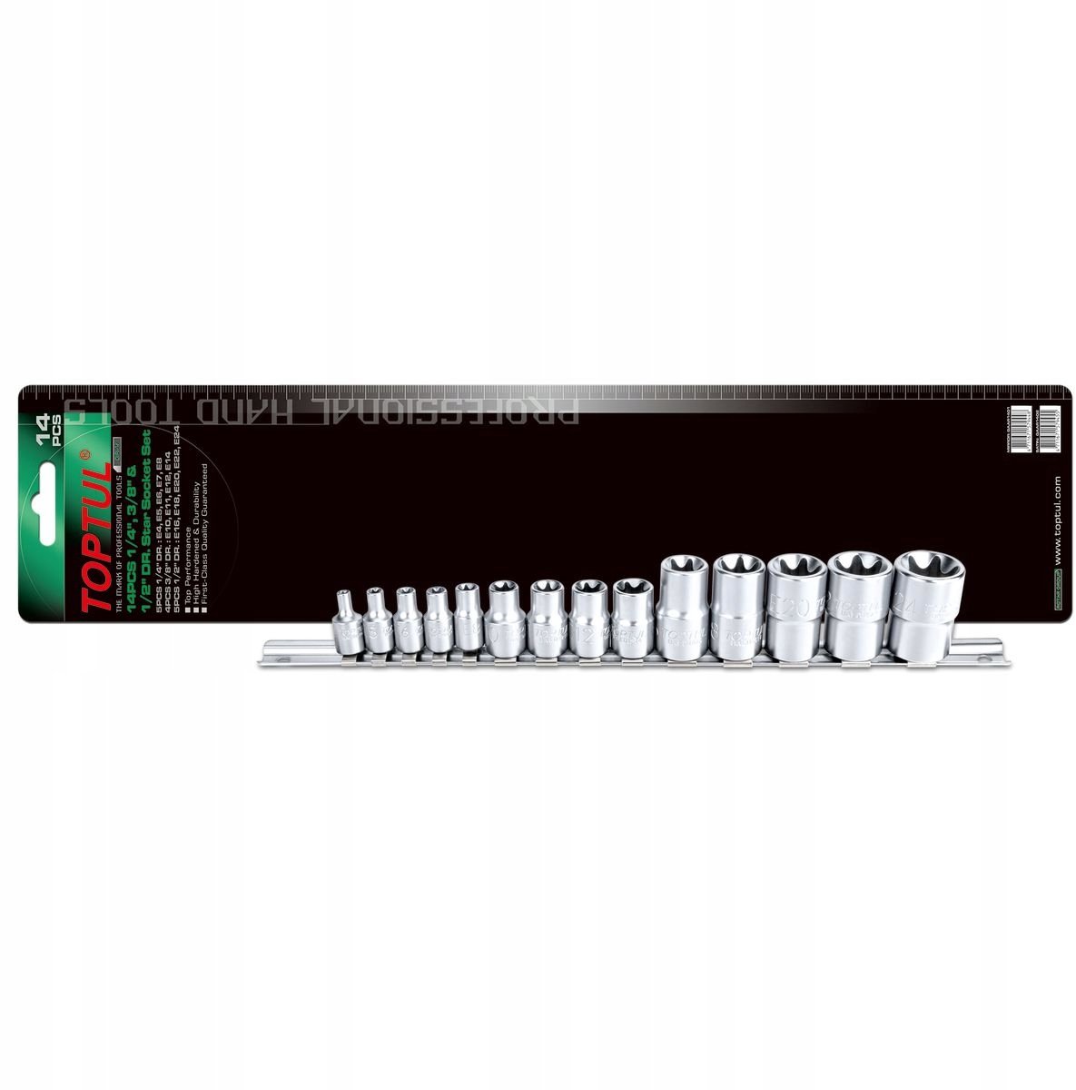2x 14-delige E-Torx Dop Set (E4-E24) - Professioneel Gereedschap