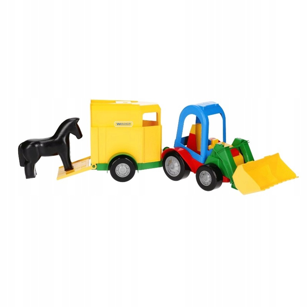 Wader 35204 Speelgoed Lader met Paardentrailer - 41 cm