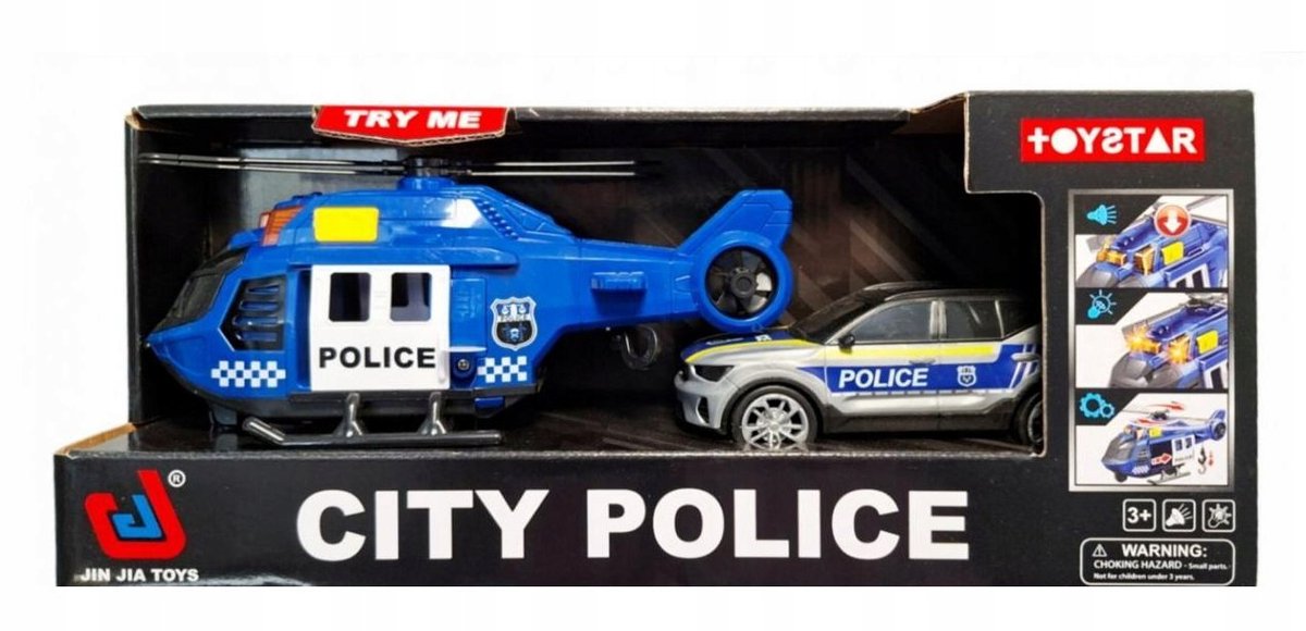 Politie Helikopter & Auto Speelgoed Set met Licht & Geluid