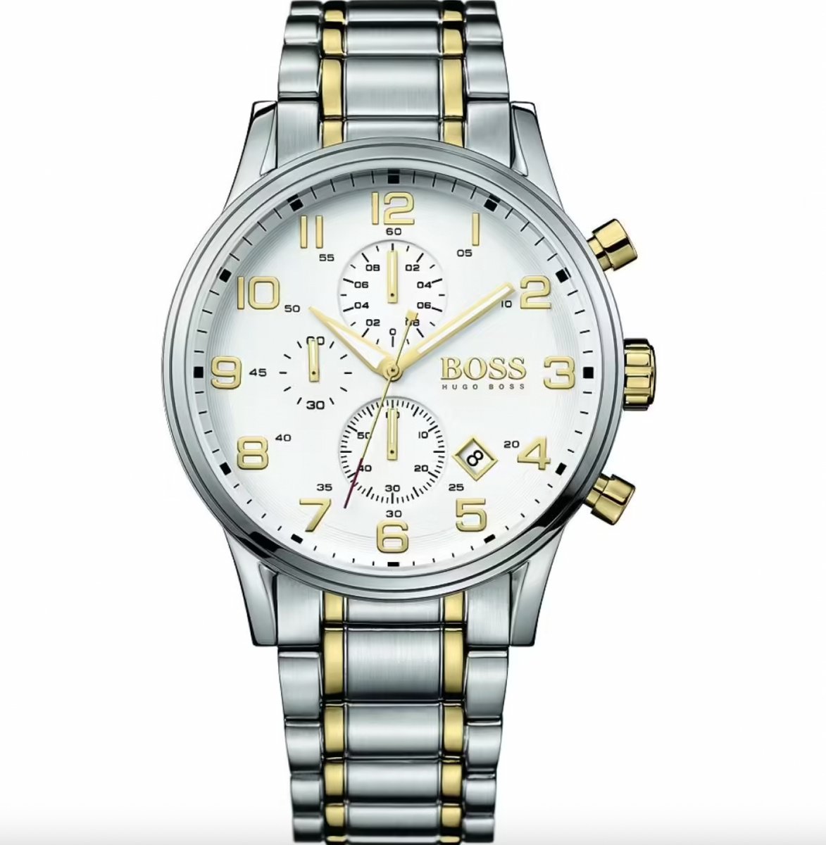 Hugo Boss quartz herenhorloge HB1513236 voor heren - Chronograaf - Roestvrij staal Tweekleurig Zilver Goud | Elegantie