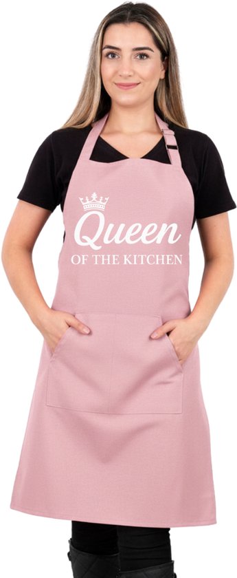 Royal Keukenschort - Lichroze - 60 x 80 cm - Verstelbaar Keukenschort Dames - Horecakwaliteit - Queen of The Kitchen