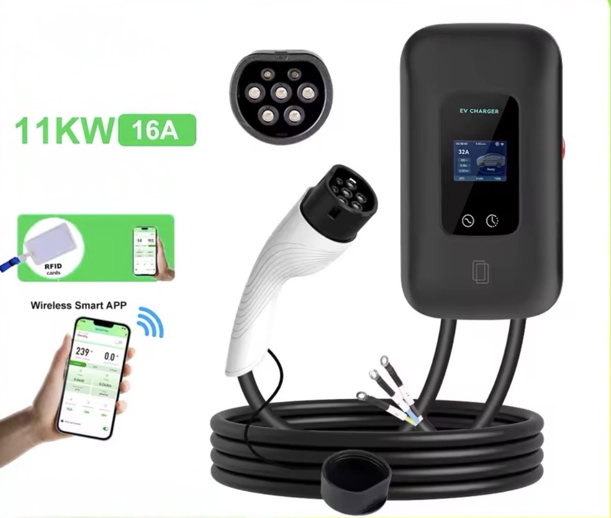 Slimme Bar2Charge® Wallbox Laadpaal - 11 kW - Met App & RFID