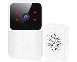 Vitdipy – Draadloze Video Deurbel – Met Camera – Draadloze Beveiligingscamera – Video Doorbell – Deurbel Draadloos – Incl. Gong – Wit