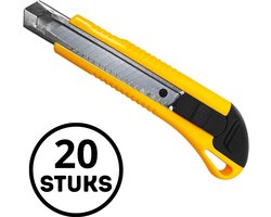 Lot de 20 couteaux Stanley – Couteau à lame sécable – Couteau à papier peint – 18 mm – Couteau à lame sécable avec verrouillage coulissant – Couteau de coupe en acier inoxydable – Set de 20 pièces