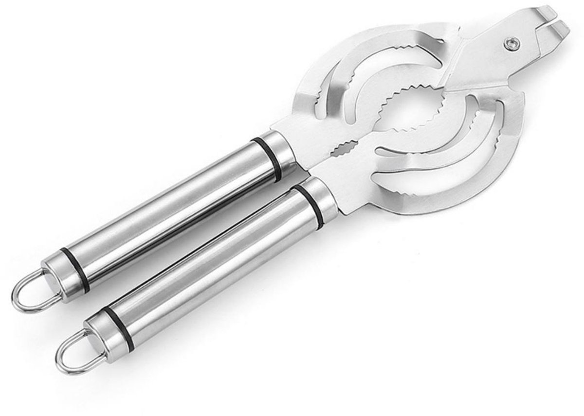 EXCITAT Flessenopener - Multifunctioneel - Keukengereedschap - Metalen flessenopener - Geschikt voor potten, walnoten, blikdeksels, bierdoppen