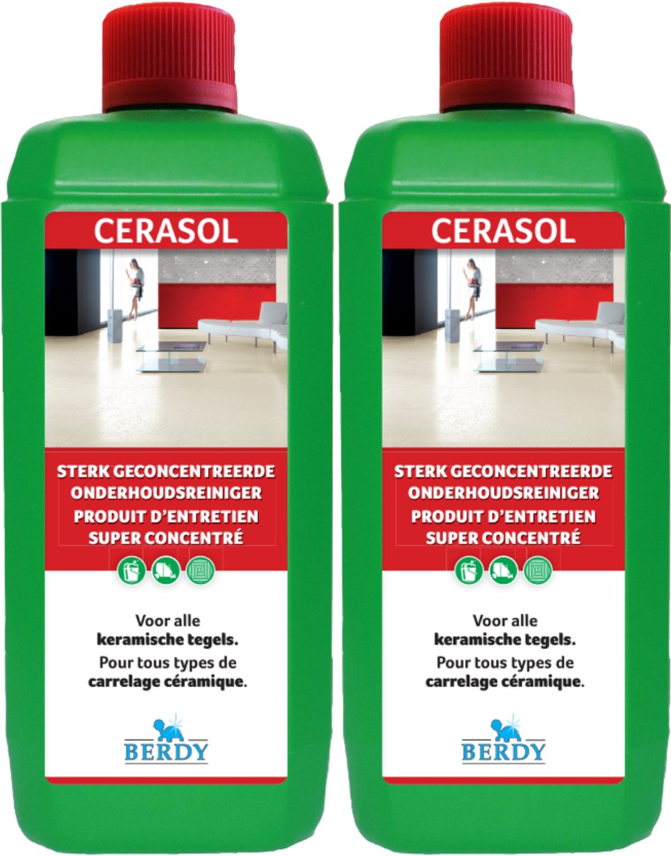 2x Cerasol - Sterke onderhoudsreiniger - KERAMISCHE TEGELS - Berdy - 1 L