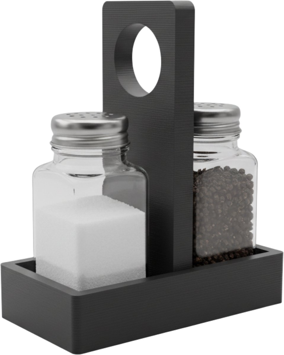 Flaare peper en zout set - kruidenpotjes - strooiers - glas - 10x15 cm