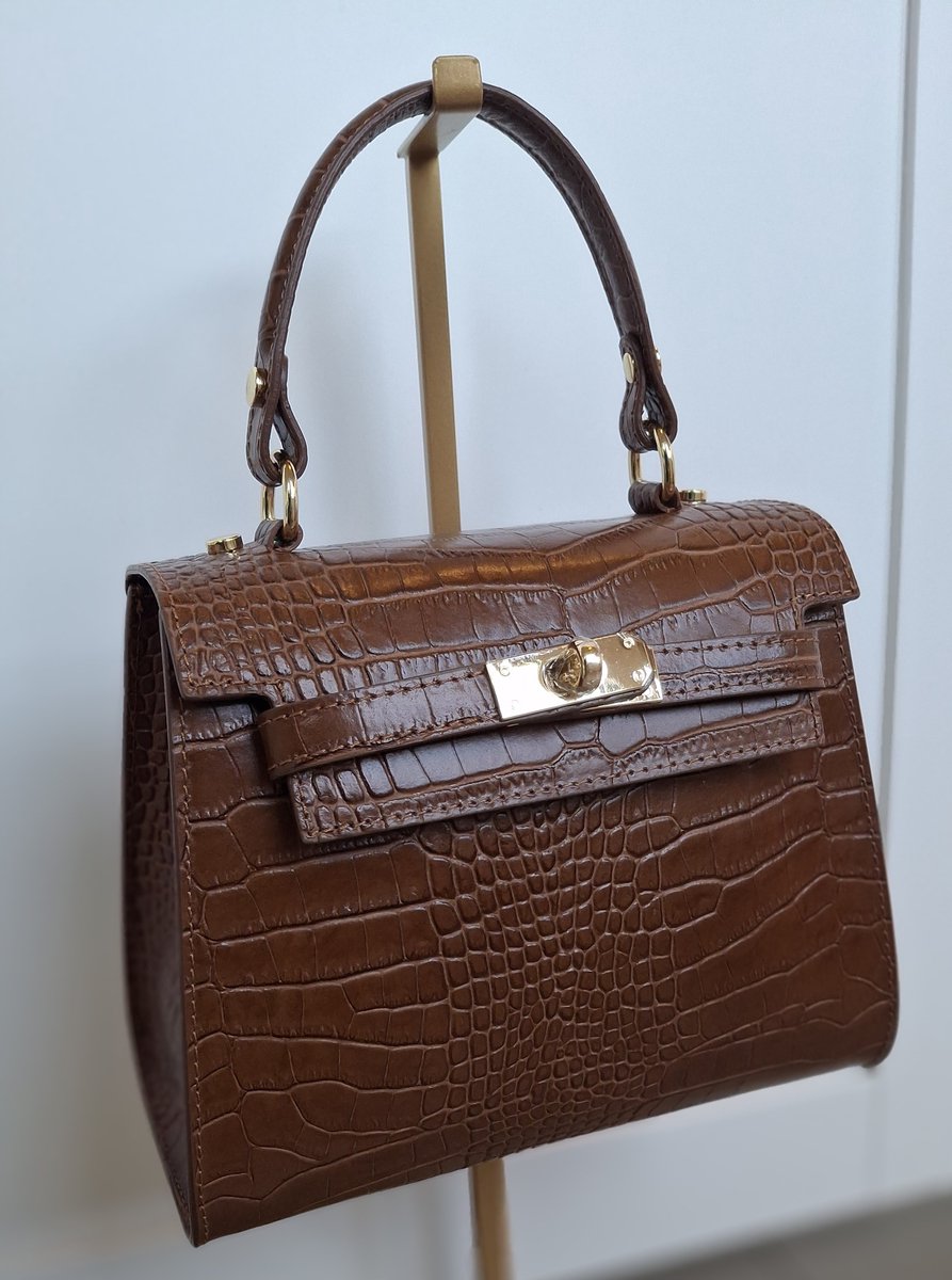 Zena tas in camel kleur, echt leer bij Bibossline