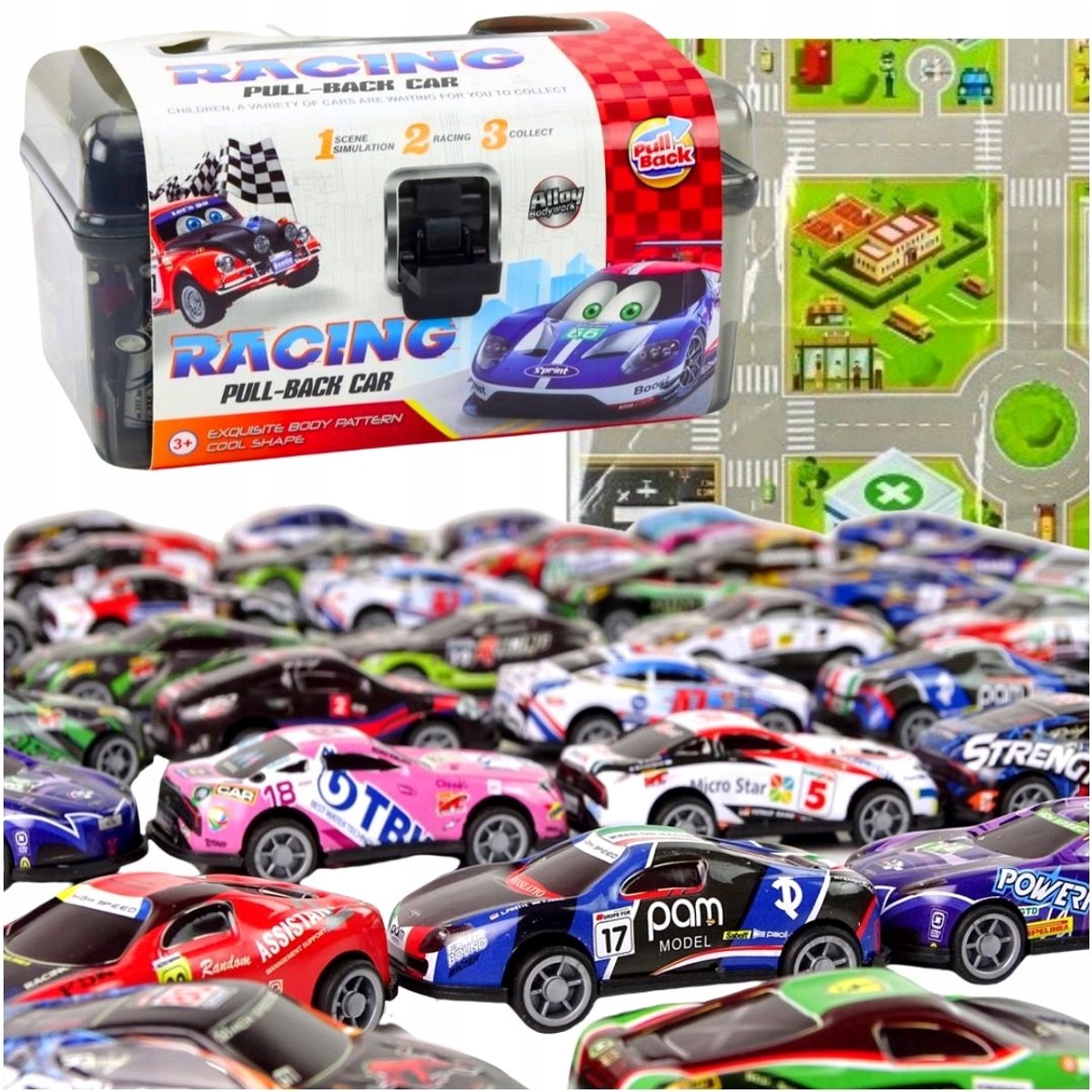 Grote Set Mini Auto's met Koffer & Accessoires - 25 Stuks