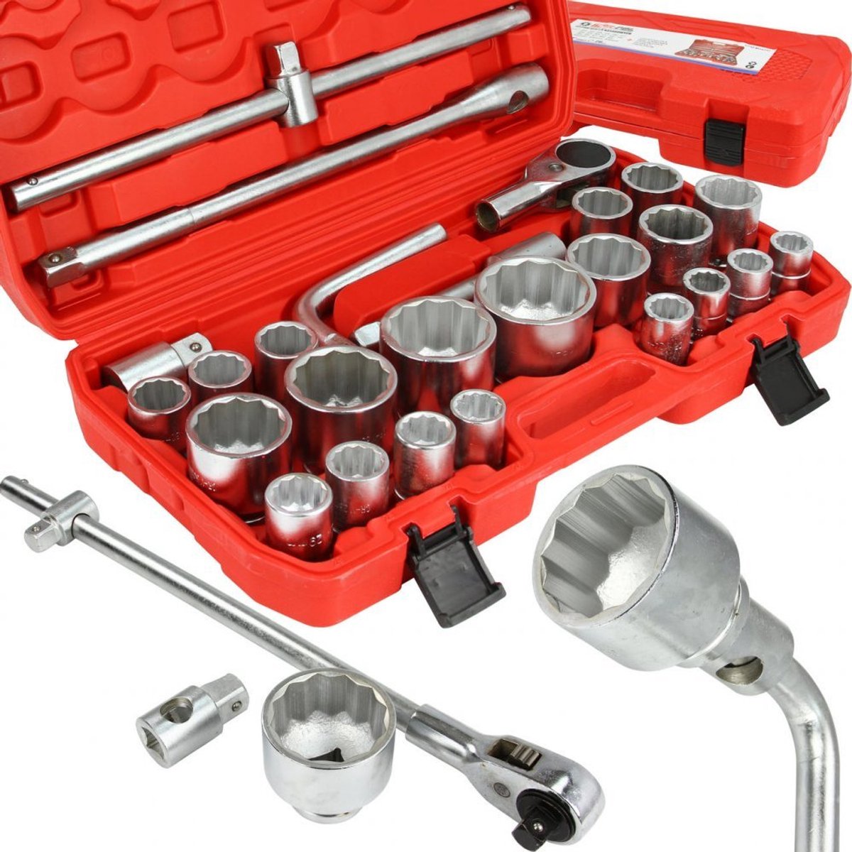 MAR-POL - Gereedschapskist - 26 Delig - 3/4" & 1" - Chroom-vanadium