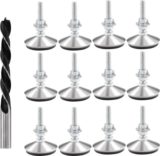 Allecto Plus - 8 stuks verstelbare meubelpoten M8 x 50 mm