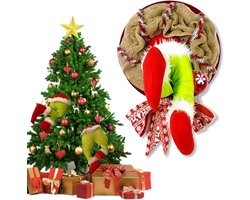 De Grinch kerstversiering- kerstkrans voor buitendeuren- kerstboomkrans