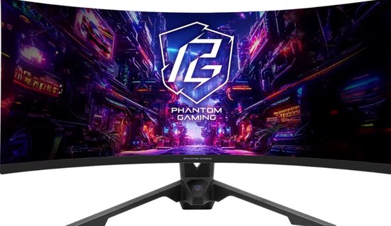 ASRock PGO34QRT3A - Gaming Monitor - 34'' - VA - 3440 x 1440 WQHD - Gebogen (1500R) - 180 Hz - 1 ms - 500 cd/mÂ² - 4000:1 - zwart