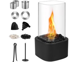 White-Label® Tafelhaard voor Binnen & Buiten - Sfeerhaard - Zwart