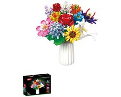 Adventskalender 2025-Bouwpakket met 12 boeketten van bloemen-Een must-have voor bouwsteenliefhebbers-1009 stuks kunstbloemen om te bouwen, voor verjaardagen, volwassenen en kinderen, Valentijnsdag-rituals-Ouder-kindinteractie
