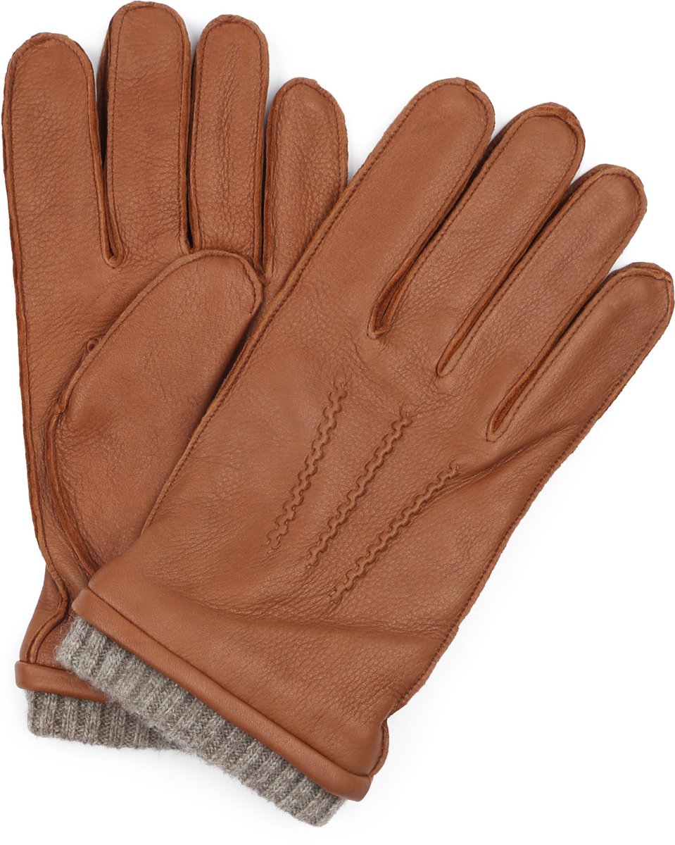 Suitable Handschoen Leer Camel - Maat 8.5 - Heren