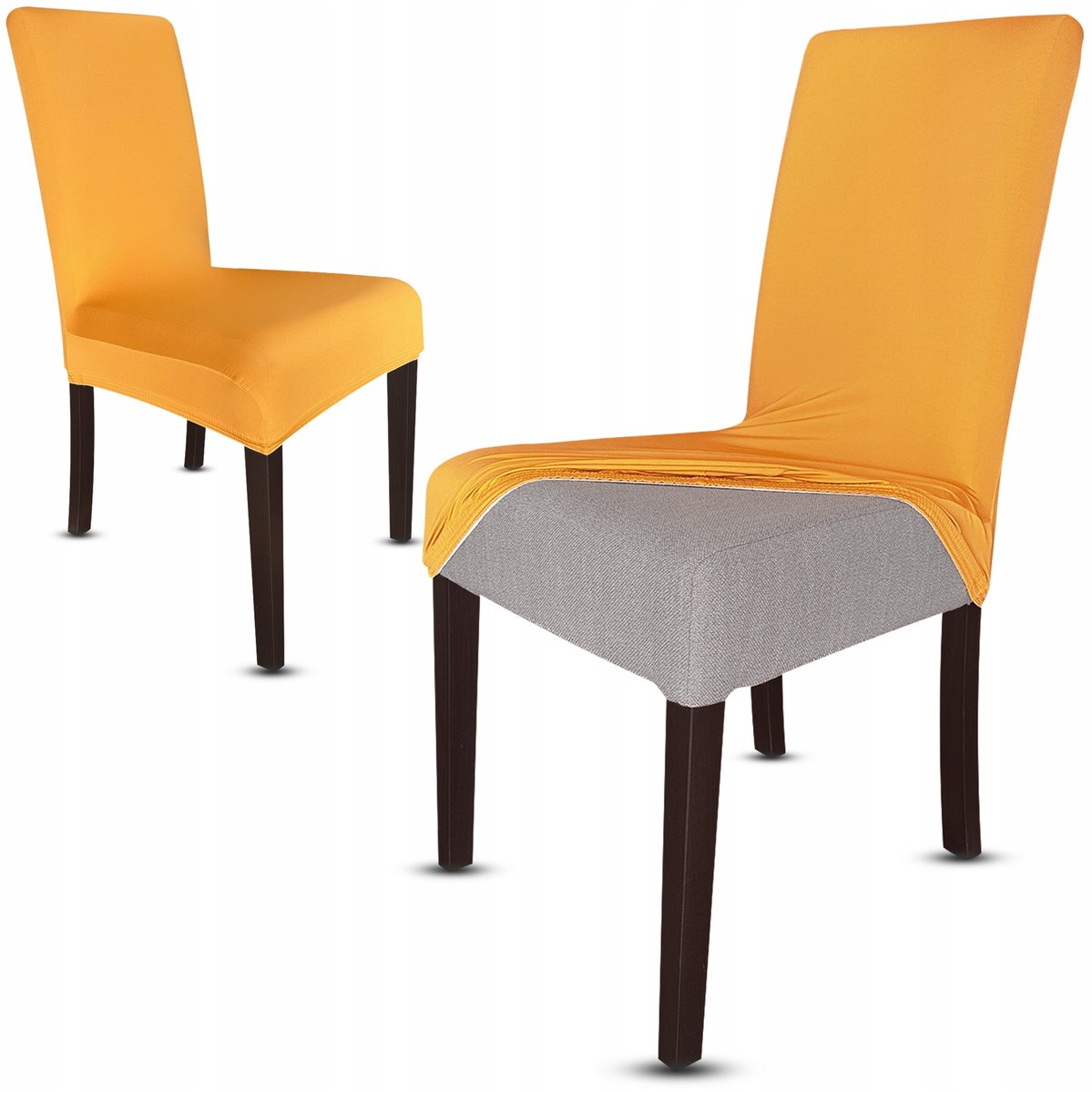 Homebliss Stoelhoes met rugleuning, 6 stuks, van elastisch fluweel