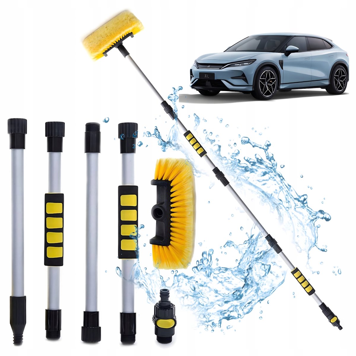 Telescoopborstel Auto & Zonnepanelen 152cm met Waterdoorvoer