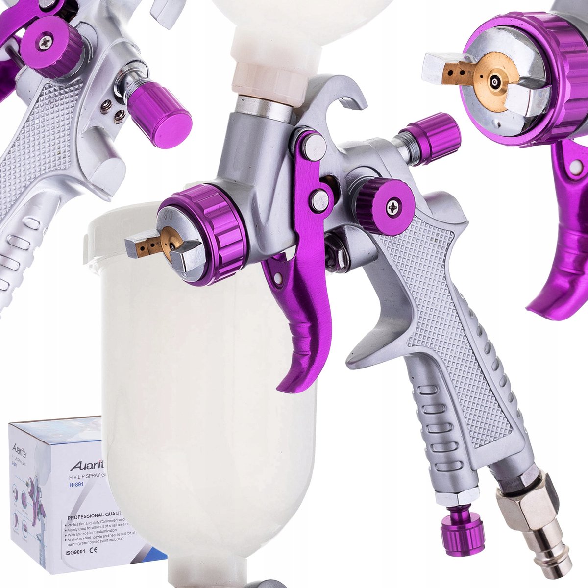 Auarita H-891 Mini Spuitpistool 1.0mm HVLP 250ml voor Spotreparaties
