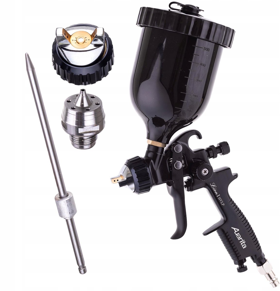 Auarita HVLP Spuitpistool - 1,4 mm & 2,0 mm spuitmondset, 600 ml