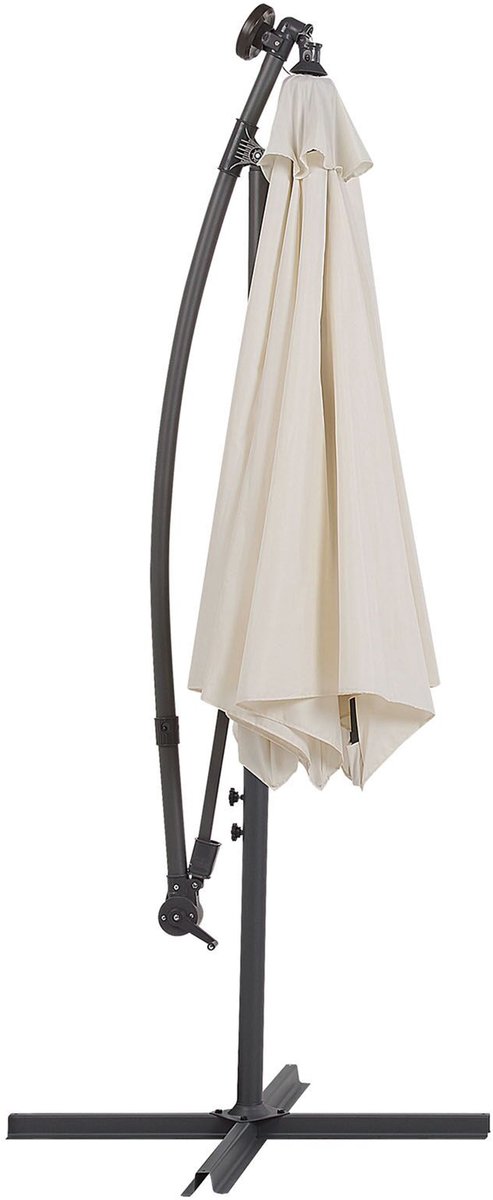 Beliani CORVAL - Led Parasol - beige - polyester