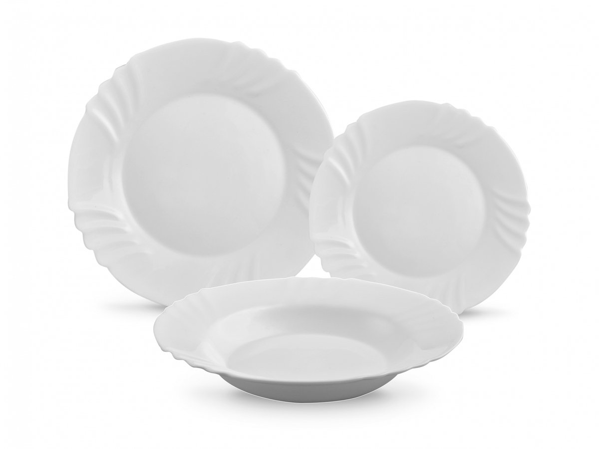 Bormioli Rocco Ebro Dinerserviesset 18 Delen - Wit Glas