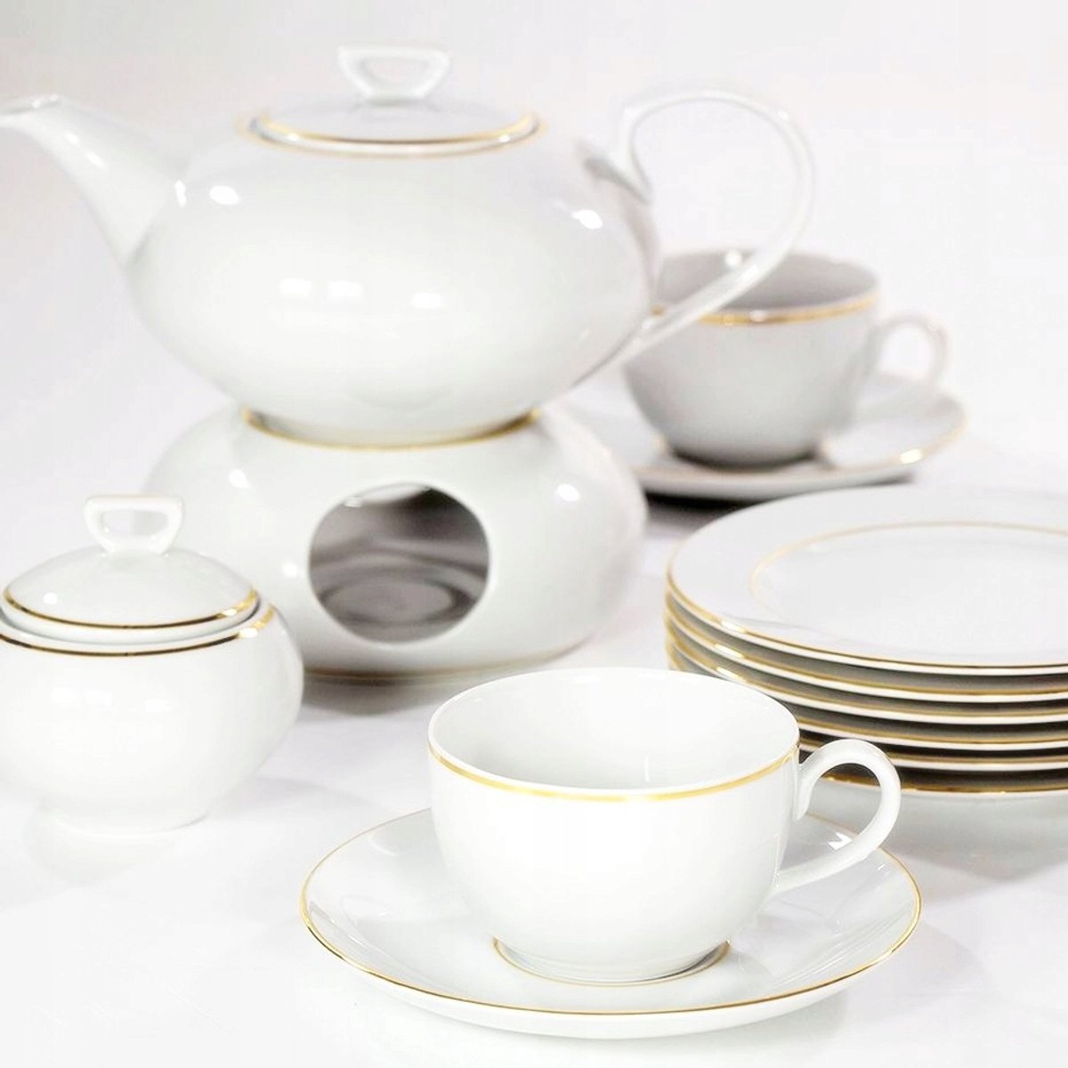 Theepot YVONNE 23-delig Porselein Goud Ćmielów