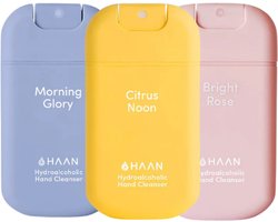 HAAN 3-Pack Mix Handspray Handverzorging Navulbaar 3x 30ml Morning Glory, Citrus Noon & Bright Rose